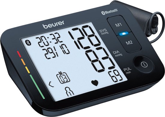 Beurer BM 54 Bluetooth® Bloeddrukmeter bovenarm - Smart - Zeer goed beoordeeld - XL Display - Manchet tot 44 cm - Hartslagmeter - Onregelmatige hartslag - Risico-indicator - Beurer HealthManager Pro app - 5 Jaar garantie