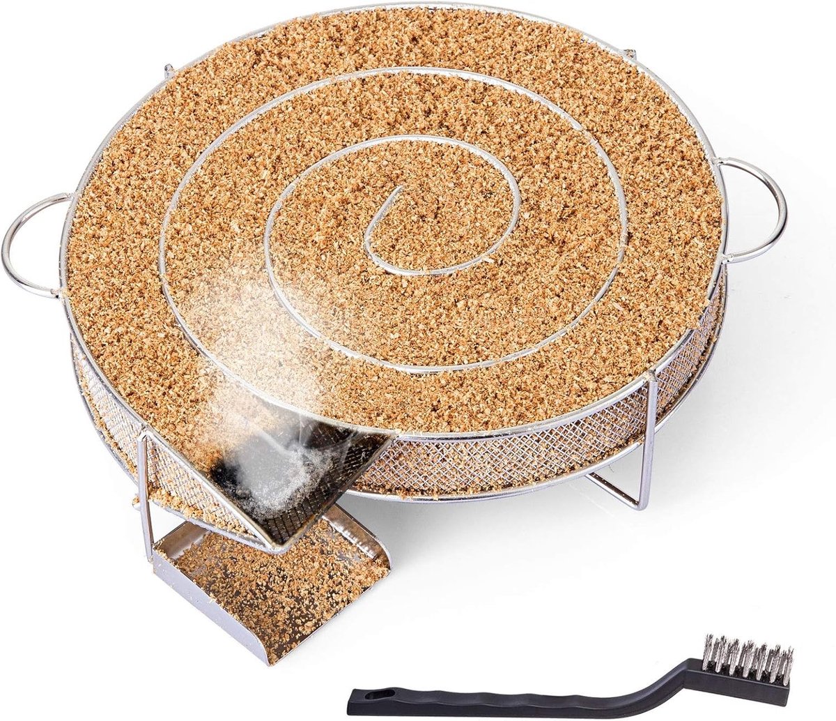 Ronde Rookgenerator van RVS voor Koude Rook, Ideaal voor Barbecue, Rookoven en Grill 18 cm