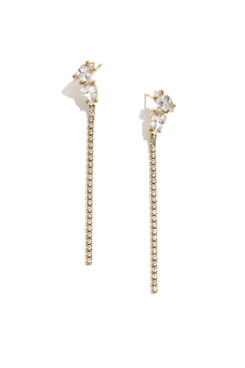 Lumé - Oorbellen - Strass - Stainless Steel - - Goud