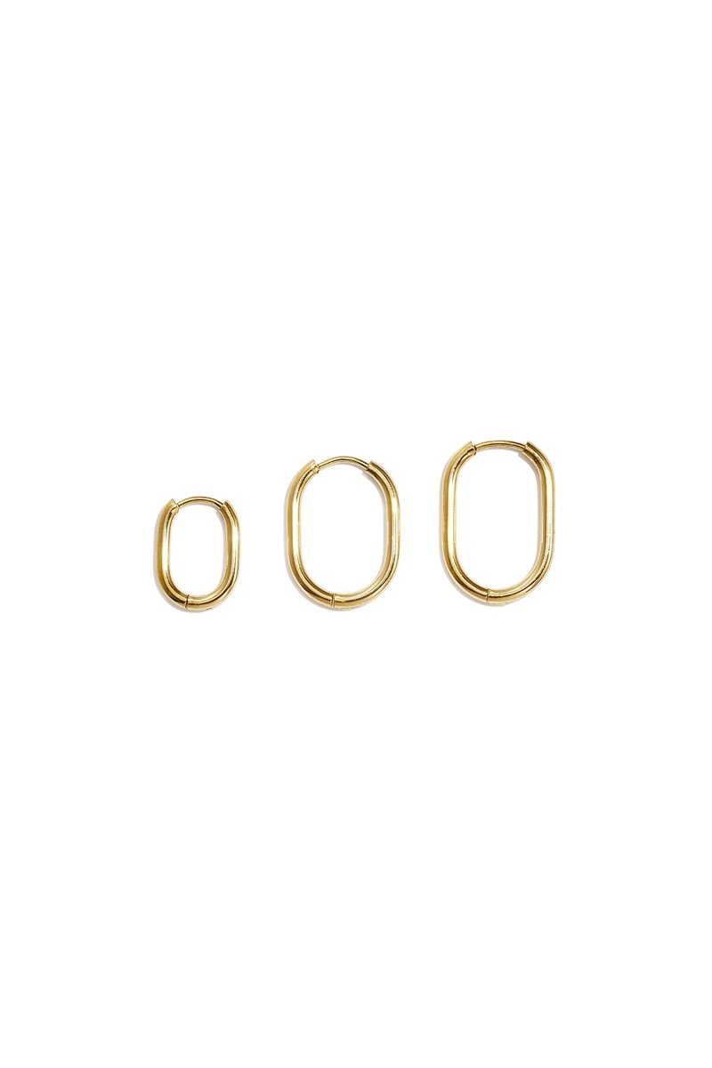 Vesper - Geometrische Oorbellen - Stainless Steel - - Goud