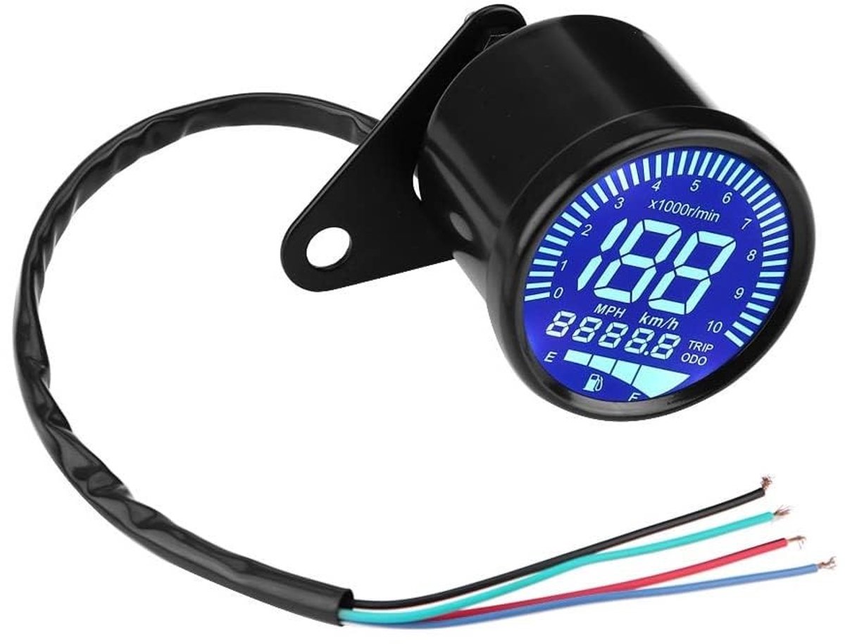 Digitale Motorrijsnelheidsmeter en Kilometerstandmeter 66mm Universele Tachometer voor Motorrijden