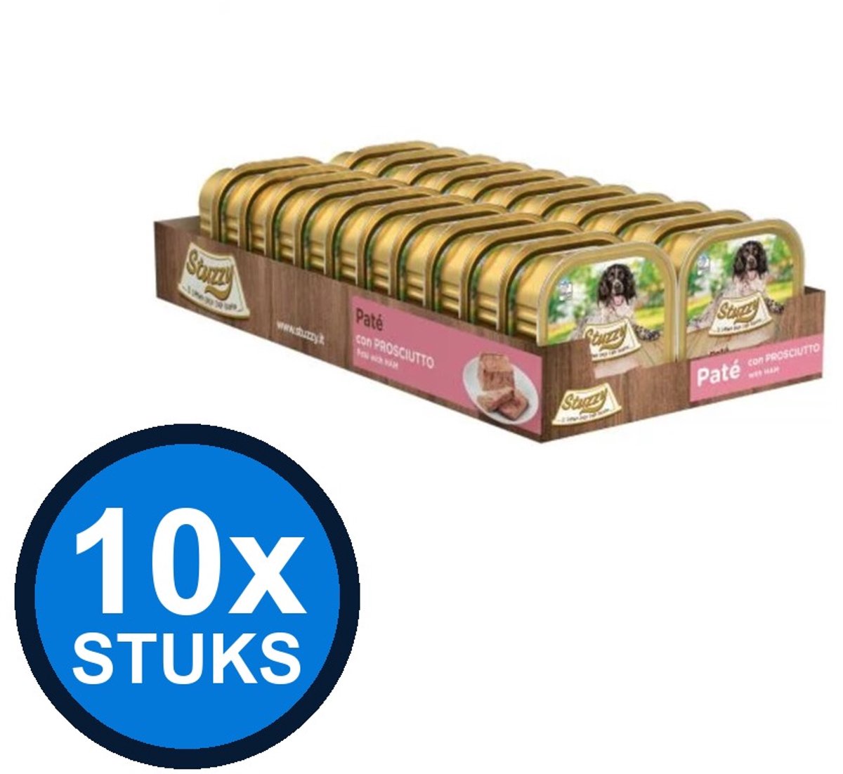 22x Stuzzy - Hond Paté Ham - Hondenvoer Natvoer - 150g