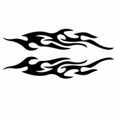 Auto stickers vlammen - Zwart vlammen stickers van vinyl - 2 stuks