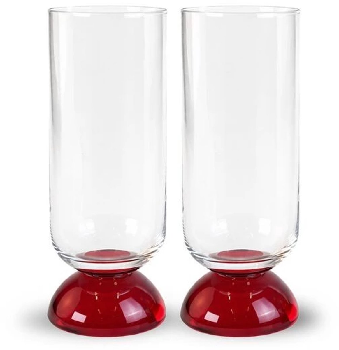 Byon Spice hoog glas set van 2 38cl clear / rood