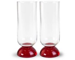 Byon Spice hoog glas set van 2 38cl clear / rood