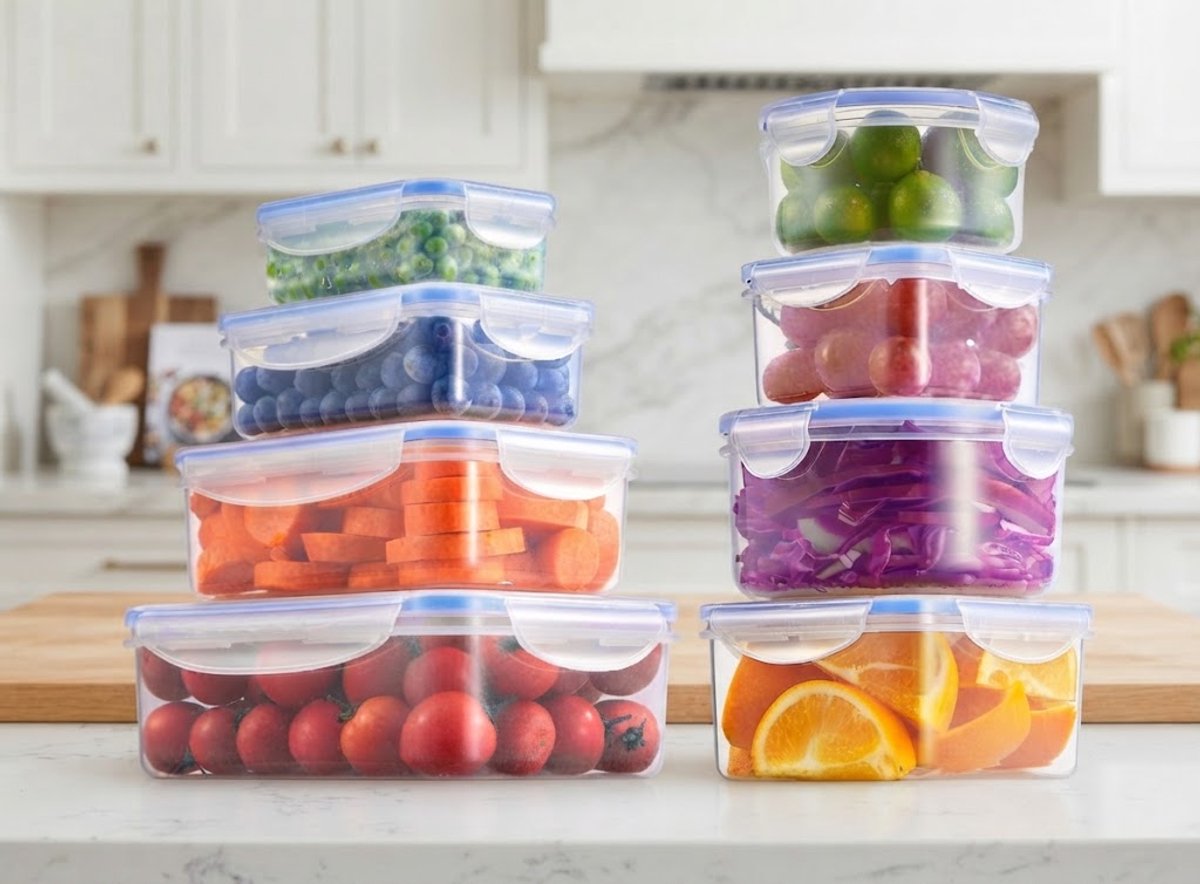 oedselcontainers Set van 8 – Luchtdichte & Lekvrije Vershoudbakjes met Deksel – BPA-vrije Plastic Bewaarbakjes – Magnetron- & Vriezerbestendig – Voor Meal Prep, Lunch & Voedselopslag