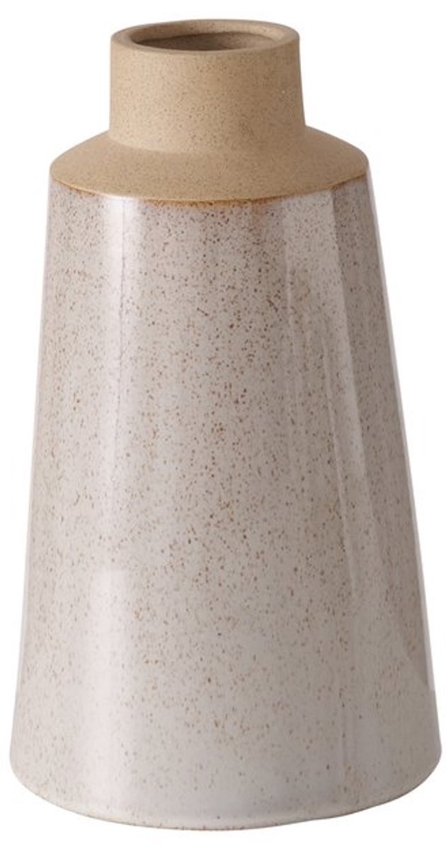 Boltze - Vaas - Bloemenvaas - Keramiek - Beige - 28 cm hoog - Ø 16 cm - Naturel Woondecoratie