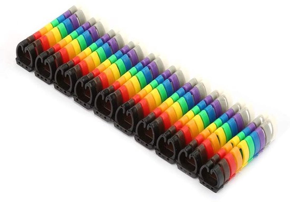 Draadnummermarkering - Kabelidentificatie - 100 Stuks - 2,5 mm² - Gecodeerde Clips - Ideaal voor Elektriciteit - Geschikt voor Diverse Dr...