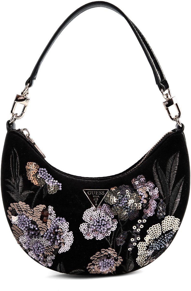 GUESS schoudertas handtas Tasmin Mini Shoulder Bag Black Multi zwart