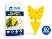 Gele vlindervormige plakstrips met rouwvliegjes, 60 stuks, voor kamerplanten.