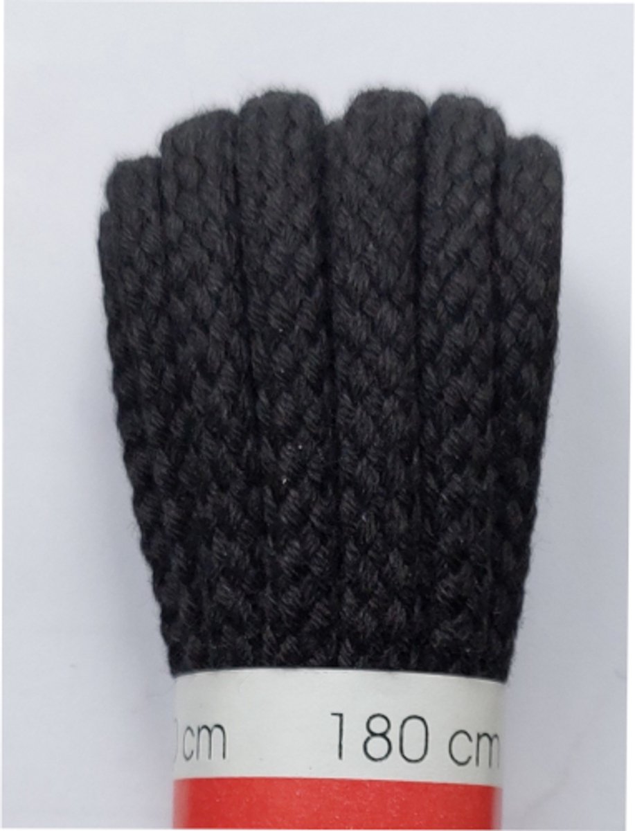 Ronilux Veter - Zwart - Rond - Koord Veters - Lengte 180 cm - Dikte 4,5 mm - Schoenveter