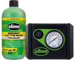 Slime CRK0305 Smart Repair Kit - Noodreparatie bij een lekke band - Dicht een lek van maximaal 6 mm - Reparatie in 15 Min. – Met 473 ml afdichtmiddel & bandeninflator - Geschikt voor auto’s & andere voertuigen
