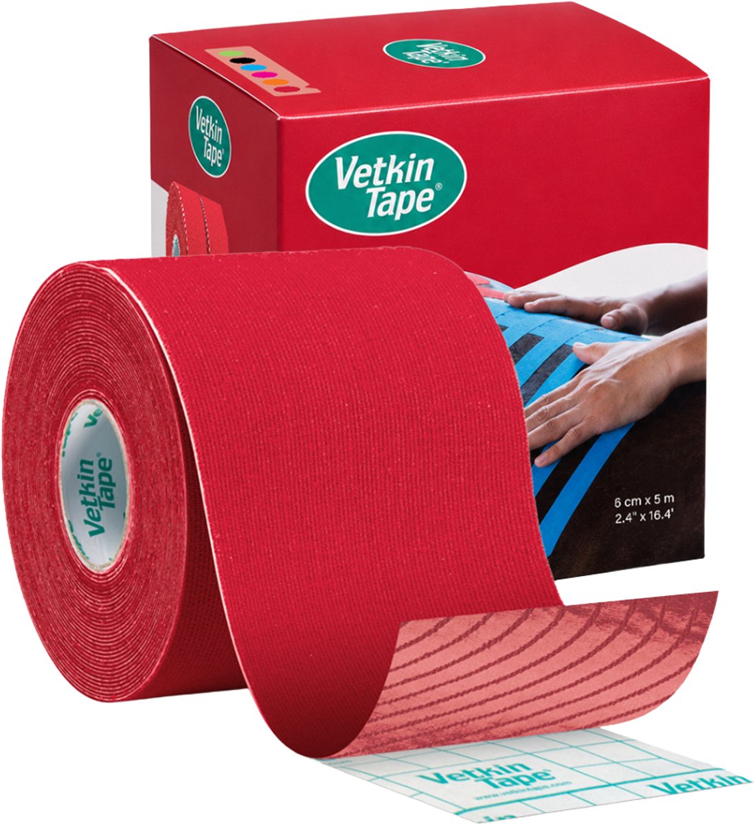 VetkinTape® - Rood - Kinesiotape - Voor paarden en andere dieren - 6cm x 5m