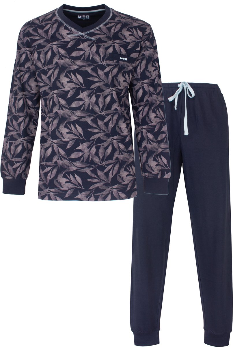MEQ Heren Pyjama - V-hals - Donker Blauw - Maat S
