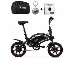 Elektrische vouwfiets - DYU D3F(S) - met tracker systeem | elektrische fiets - opvouwbaar - vouwbaar - 25 km/h trapondersteuning + waterdichte stepgo beschermhoes / reistas en tracke