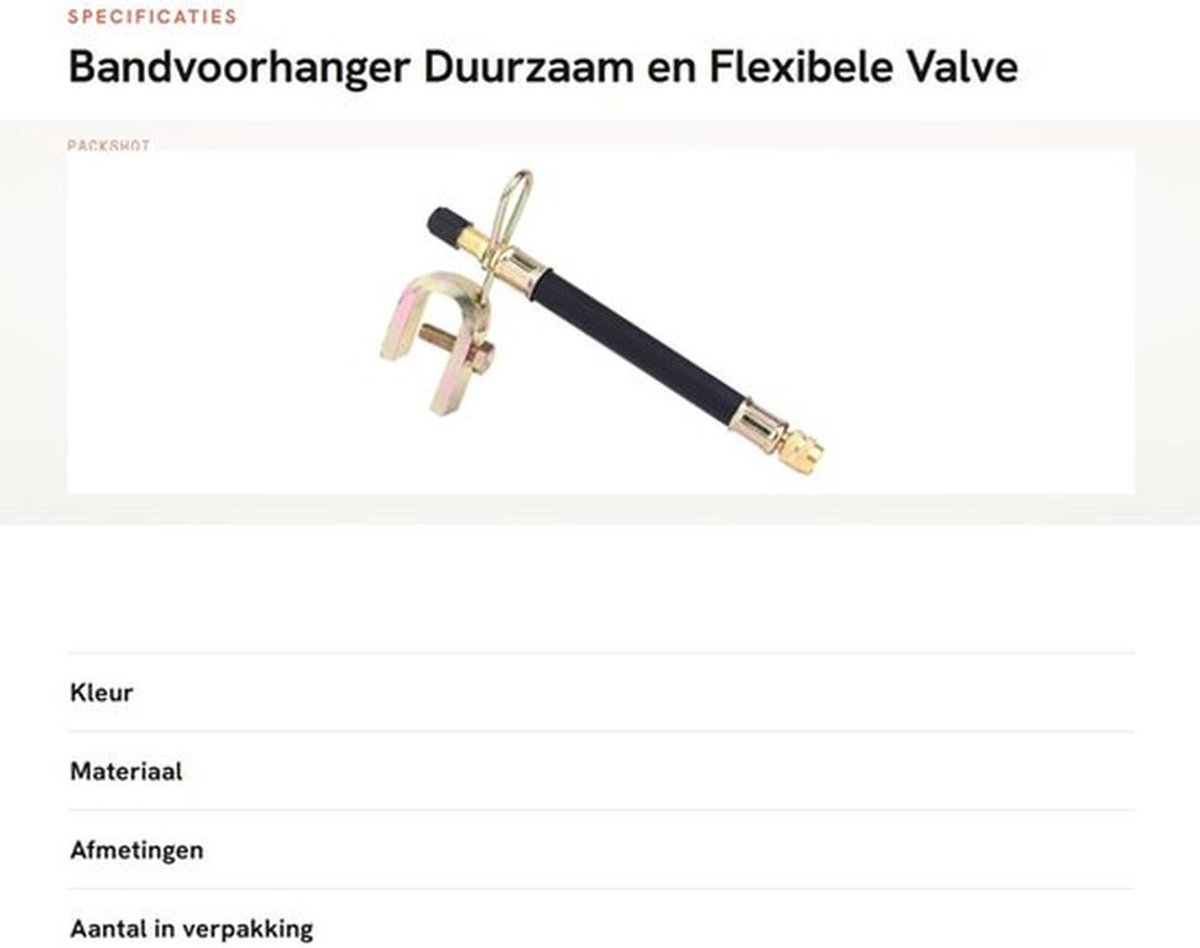 Bandvoorhanger - Duurzaam en Flexibele Valve Adapter - 140 mm Extensie - Geschikt voor Auto en Fiets - Ideaal voor Noodgevallen
