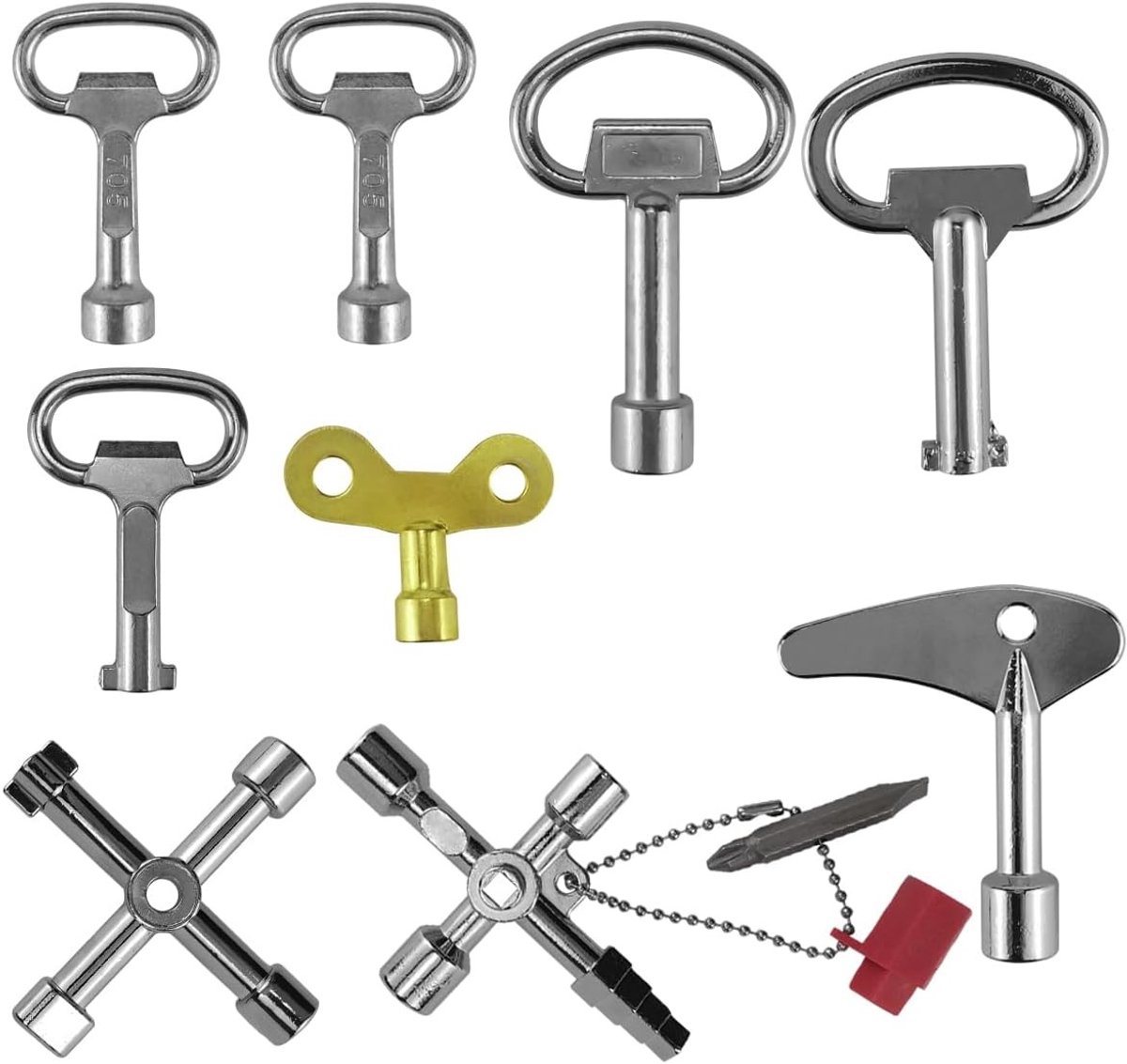 Universele Sleutelset - Zinklegering - 9-delige Set - Multifunctioneel Gereedschap voor Diverse Toepassingen