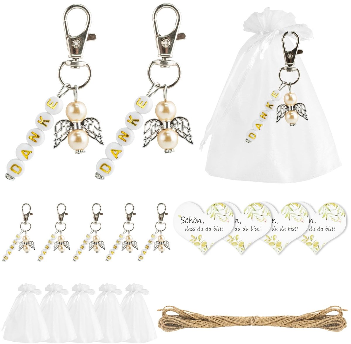 Solidchoice - Set van 36 Beschermengel Hangers met Organza Zakjes
