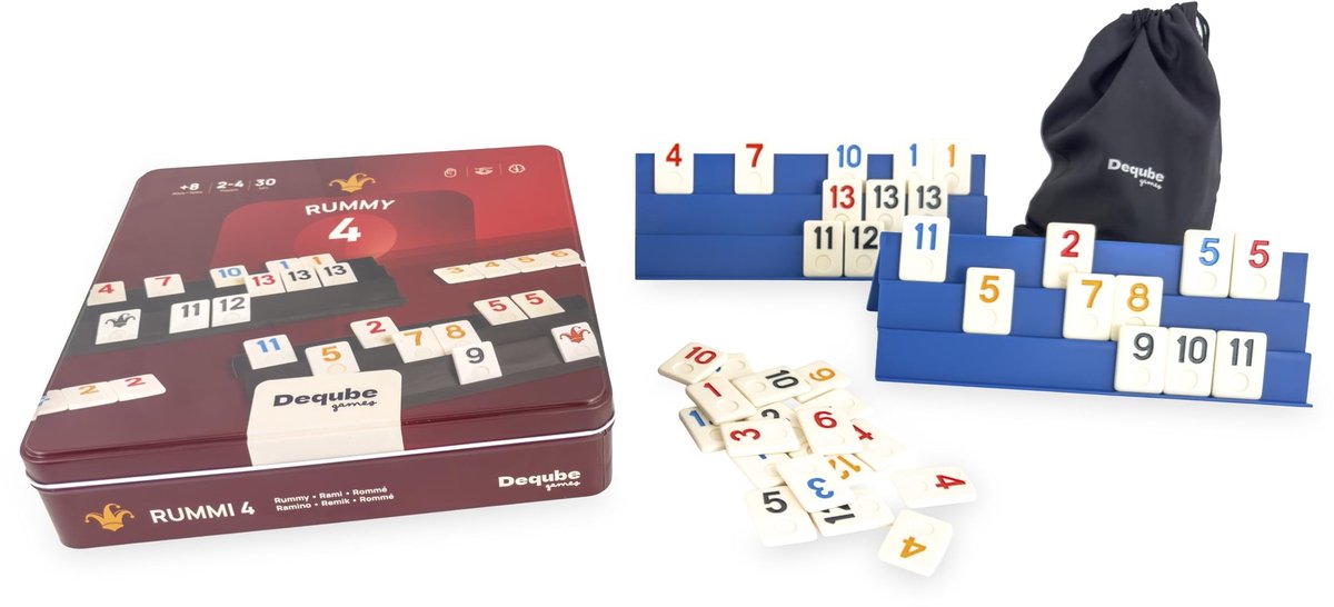Solidchoice - Rummy Bordspel voor 4 Spelers in Metalen Doos