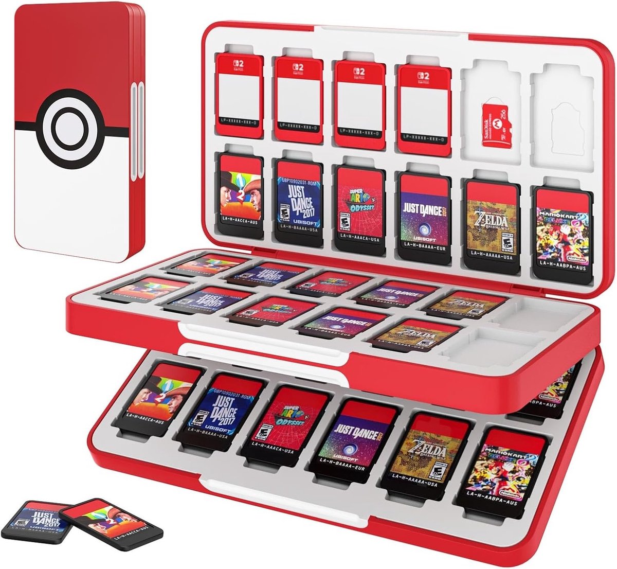 Game Card Houder voor 48 Spellen - Compatibel met Nintendo Switch OLED, Switch Lite en SD Kaarten - Draagbare en Slanke Opbergdoos voor Spellen