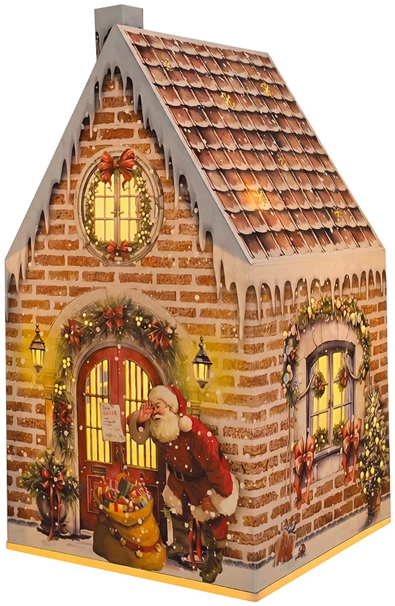 Clayre & Eef Decoratie Huis met LED Bruin Papier