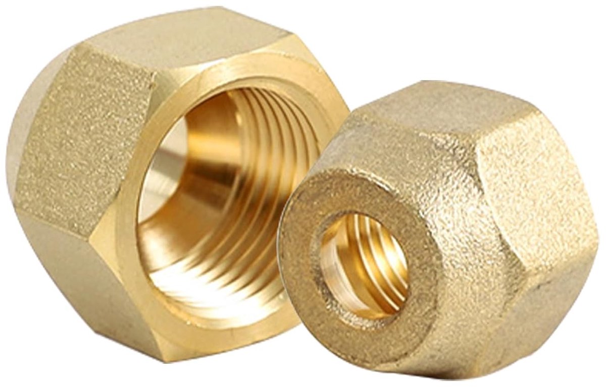 Draadmoeren voor split airconditioning, 3/8 inch, messing stoppertjes en koord voor koelkastinstallatie - 2 stuks