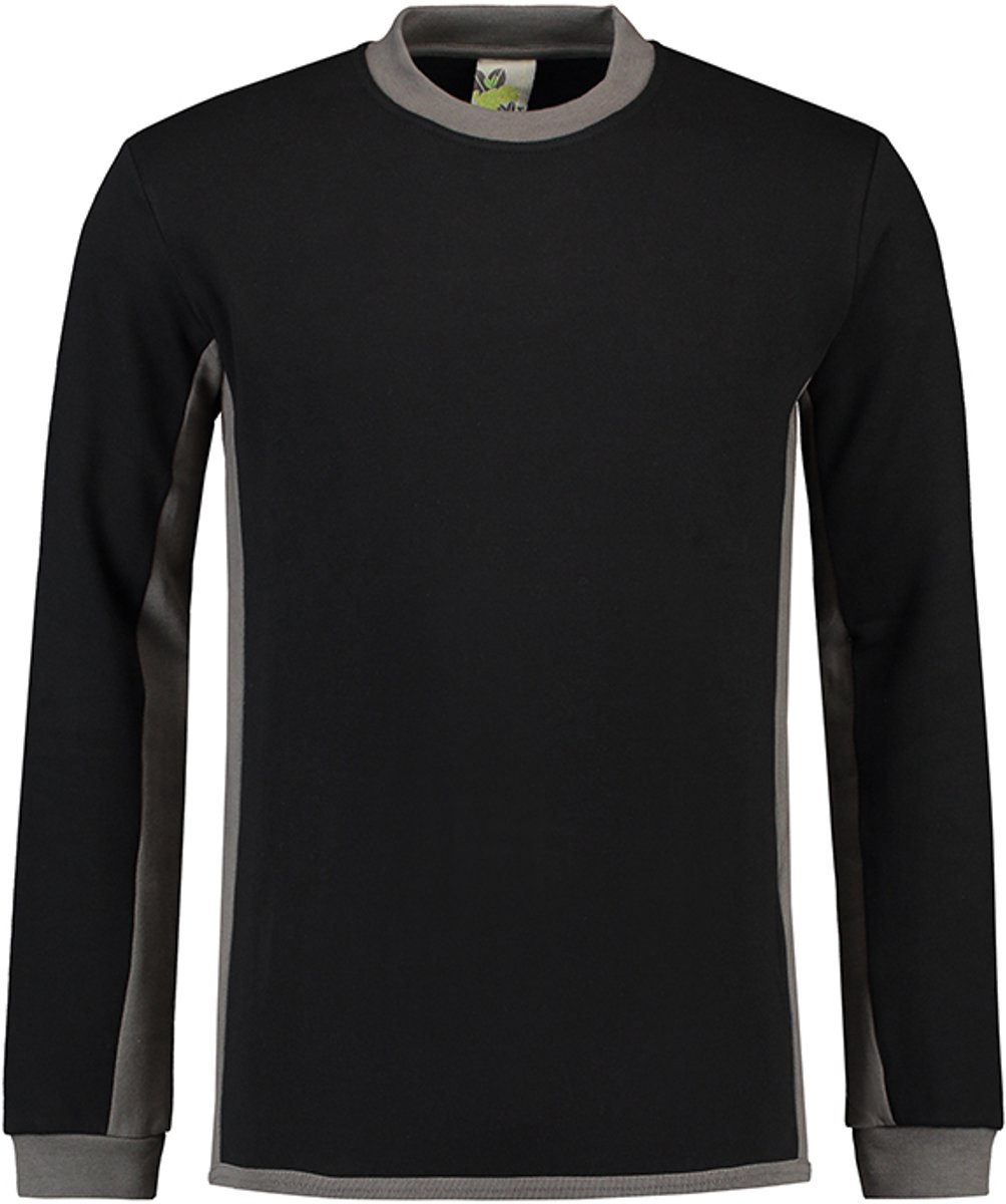 Lemon & Soda contrast sweater in de kleur zwart met pearl grey in de maat 6XL