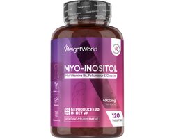 WeightWorld Inositol tabletten voor Vrouwen - 4000 mg Myo-Inositol - Met Vitamine B6, Foliumzuur en Chroom - 120 vegan tabletten