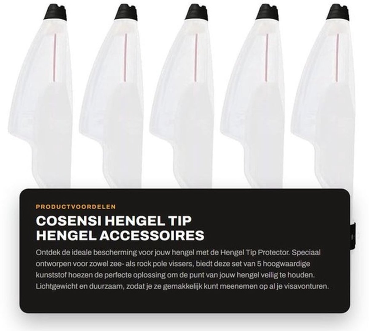 Hengel Tip Protector Lichtgewicht - Hengel Accessoires - 5 Stuks - Duurzaam Kunststof - Verstelbaar - Bescherming Hengelpunt - Hengel Puntdop