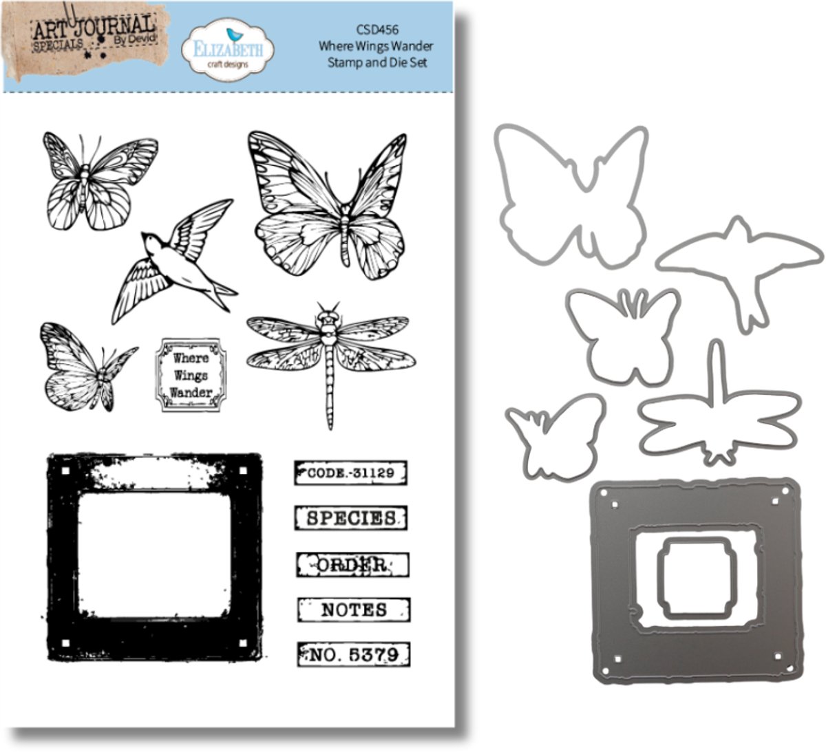 ECD Where wings wander Stamp and die set