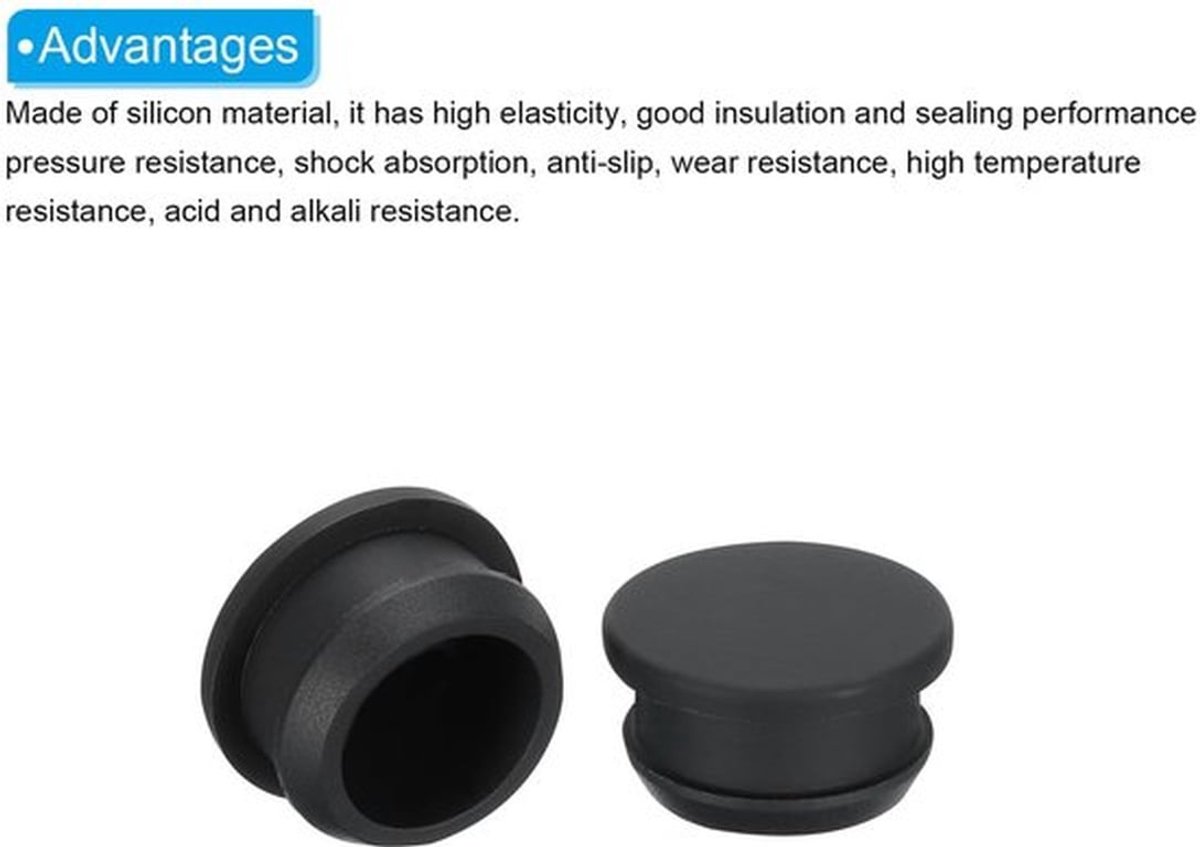 Gatstoppers 22 mm - 16 Stuks - Rubberen Paneelafdichtingshoes - Waterdichte Afdichtpluggen - Siliconen Stoppen - Geschikt voor Meubelvervaardiging - Rubberen Stop