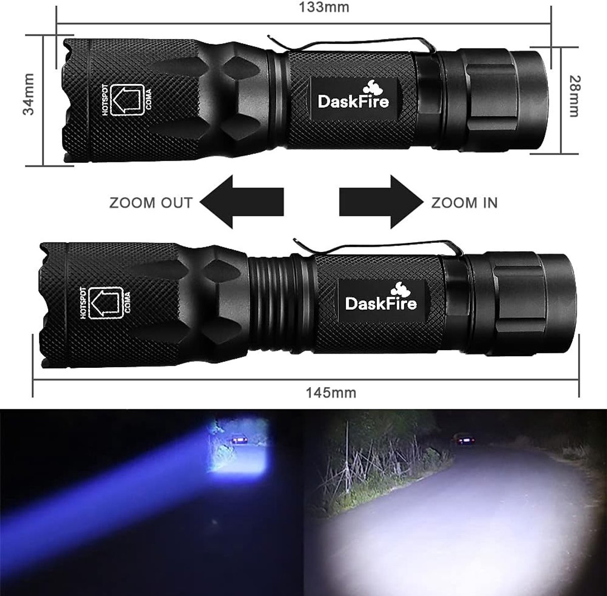 Militaire zaklamp - Aluminium - 900 lumen - Waterdichte LED zaklamp met rood, groen, blauw en wit licht - Outdoor gebruik