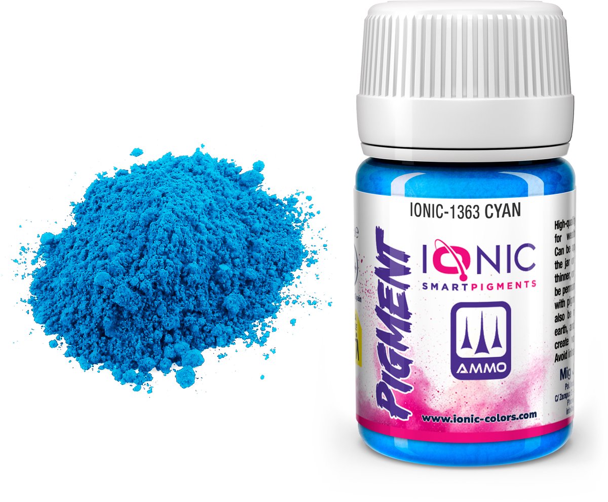 AMMO by Mig Jimenez Modelbouwdecoratie - MIG IO1363 Ionic Smart Pigments - Cyaan Blauw - 35ml Effecten potje