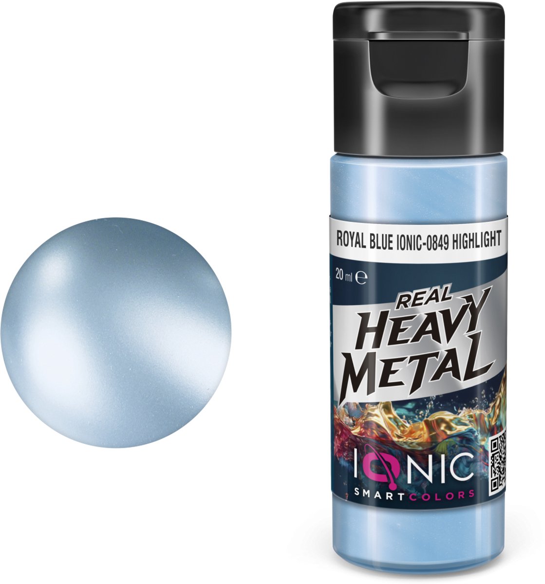 AMMO by Mig Jimenez Hobbyverf Acrylverf - MIG IO0849 Ionic Smart Colors - Real Heavy Metal - Koningsblauw - Highlight - Metallic Acryl - 20ml Verf potje - 20 ml