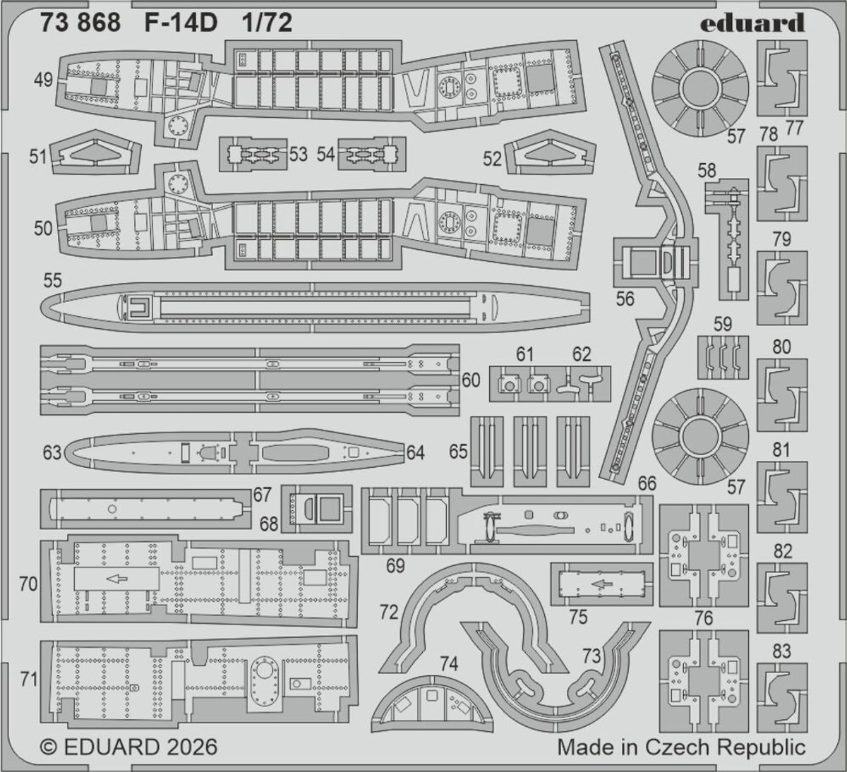 Eduard Modelbouwpakket - BIG72193 Accessoires voor Grumman F-14 D Tomcat - Accessoires set - 1:72 - Modelbouw