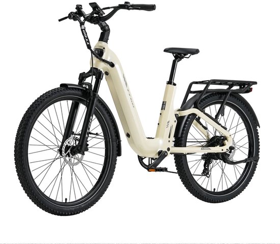 TTGO E-SUVO Elektrische Fiets - 250W Motor - 48V 15Ah Accu - 100-120 km Bereik - 27.5" × 2.4" Banden - Hydraulische Schijfremmen - Shimano 7s - Beige van TTGO — afbeelding 2