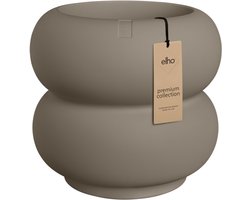 Elho Amber Roll Low 60 - Grote Bloempot voor Binnen & Buiten - 100% Gerecycled Plastic - Ø 59.9 x H 46.1 cm - Burnt umber