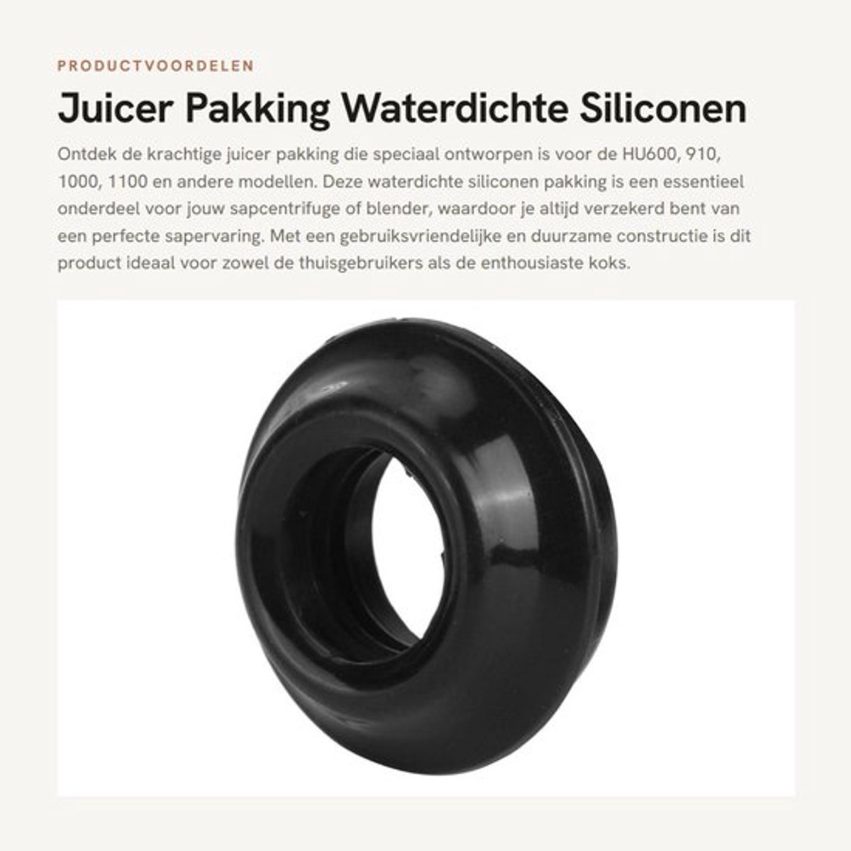 Juicer Pakking Waterdicht - Duurzaam Silicone - Geschikt voor HU600/910/1000/1100 - Gemakkelijk te Reinigen - Professionele Productie - Hoge Nauwkeurigheid - Sapcentrifuge Pakking