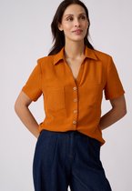 Damart - Blouse van crêpestof met kreukeffect - Dames - Oranje - 46