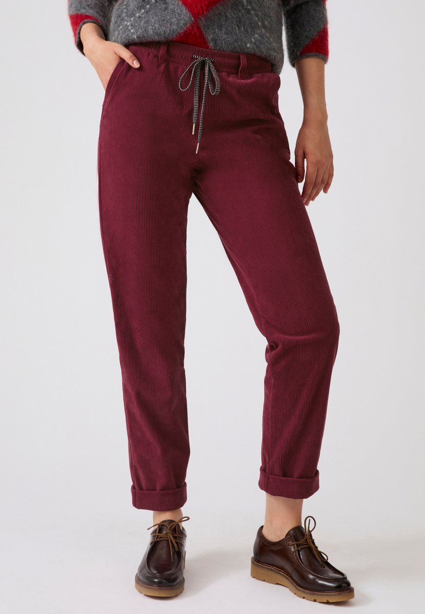Damart - Broek van milleraies fluwel die eenvoudig aan te trekken is - Dames - Rood - 44
