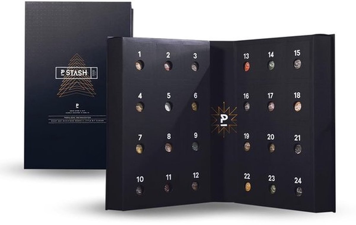 Adventskalender 2025 - Kerstkalender met notenmix - Pistachenoten/Amandelen/Hazelnoten/Pinda's - Unieke kruiden - Handgemaakt - Roestvrij staal verpakking