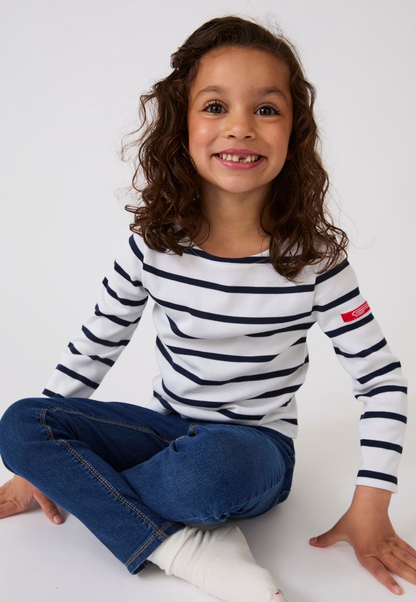 Damart - Thermolactyl kindershirt met zeemansstrepen - Kinderen - Blauw - 8 JAAR