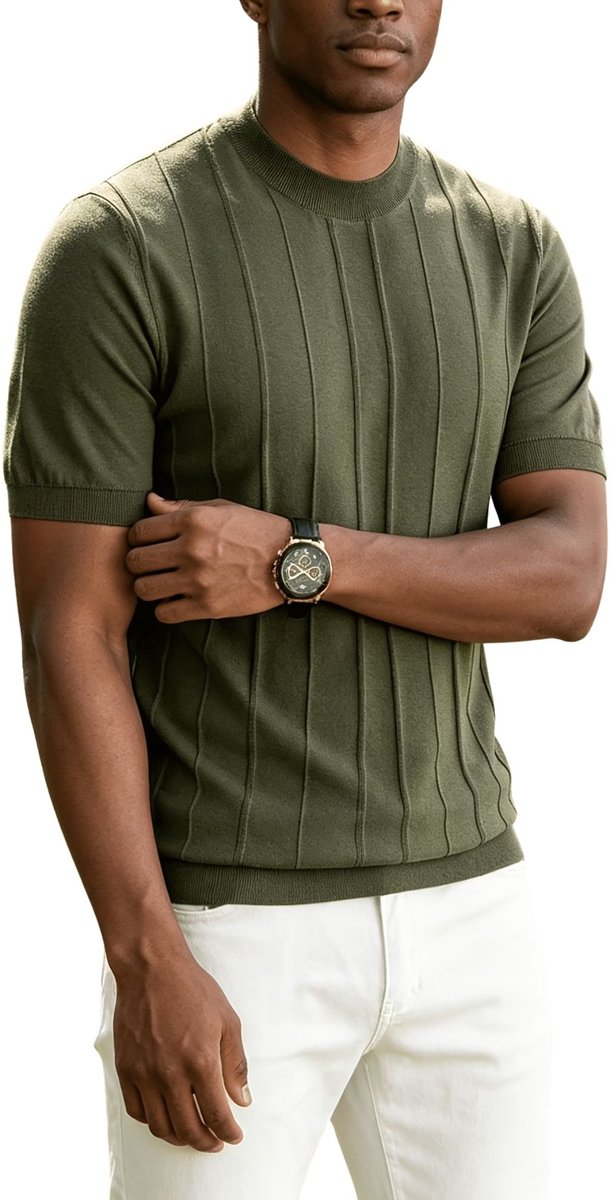 Currero T-Shirt Heren Shirt Zomerkleding T Shirt Mode Old Money Polo Mannen Kleding Volwassenen Herfst Bamboe Groen