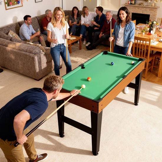 SPORTNOW Multi-Gaming Ballentafel - MDF, kunststof - 134L x 108B x 144H cm - Walnootbruin — afbeelding 3