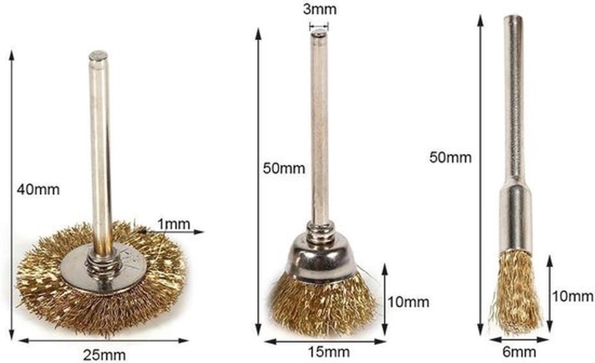 MK Stoer - Staaldraad Wiel Borstel Set Polijsten - Reinigen - Messing - Rotary Tool - Polijsten Borstel - Set - 36 Stuks - Geschikt voor - Reinigen en Polijsten - Rood - Volledige Kit Voor Rotary Tools.