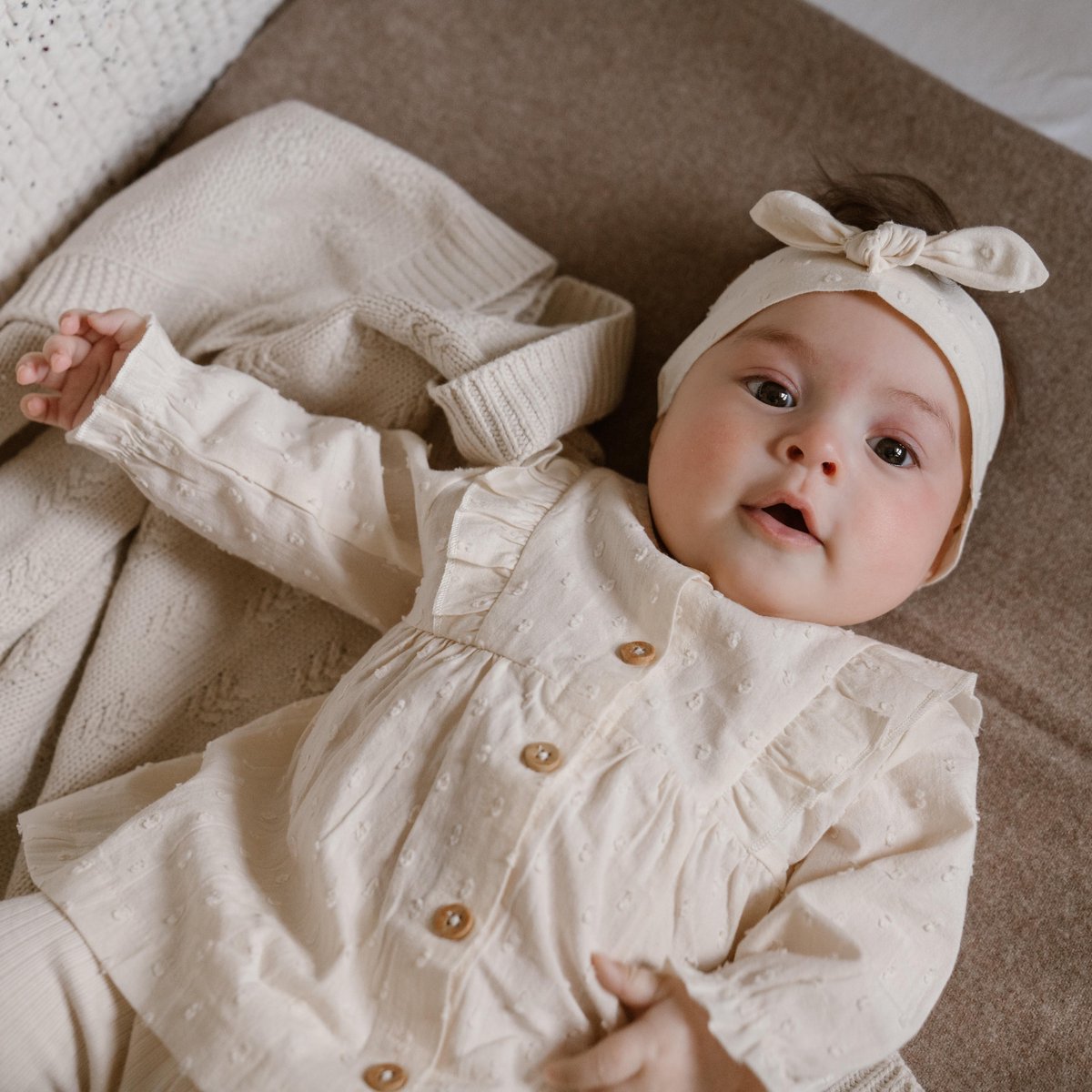 Dirkje Babyset: Jurk en Legging Off White maat 68