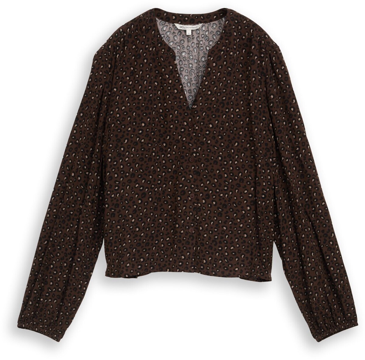 Tom Tailor Denim - Blouse met patroon - Maat M - brown black leo print