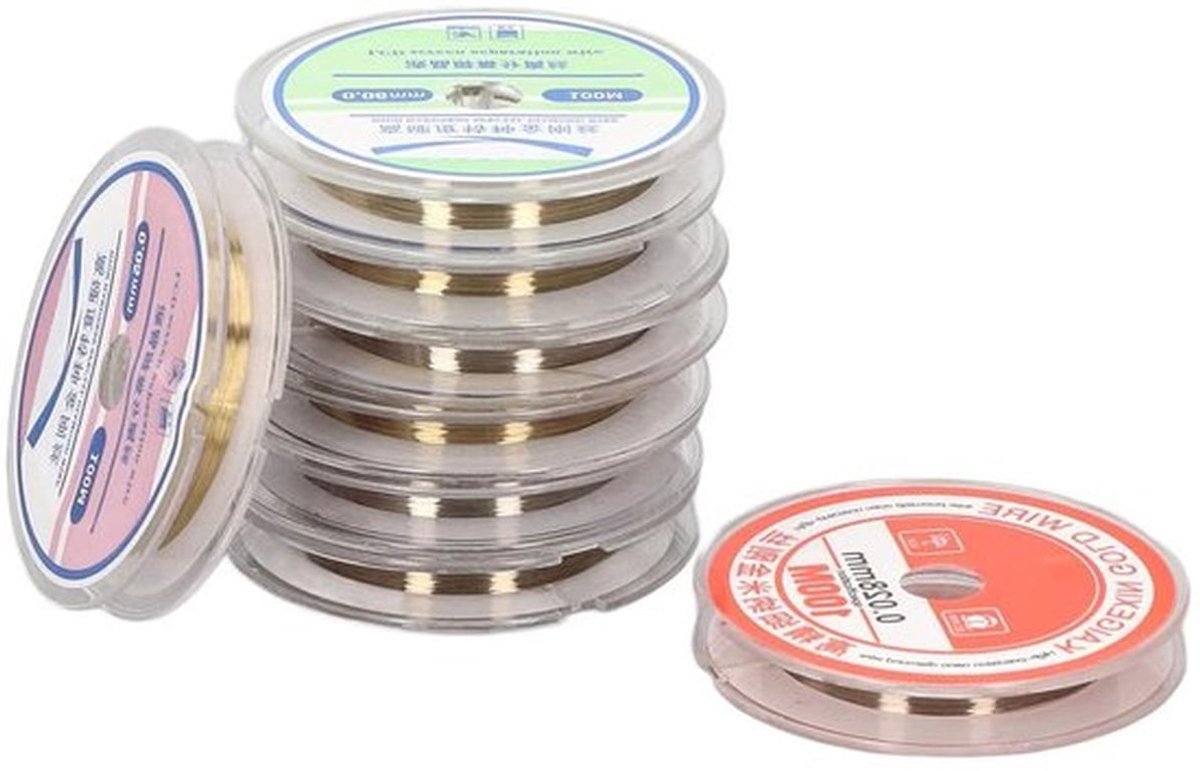 Snijdraad Assortiment - Verschillende Maten - 0,028-0,1 mm - Stuks - Scheidingsdraad - Geschikt voor - Assortiment - Kleuren - 8 Stuks Snijdraad Scheidingsdraad Assortiment met Verschillende Maten 0,028-0,1 mm