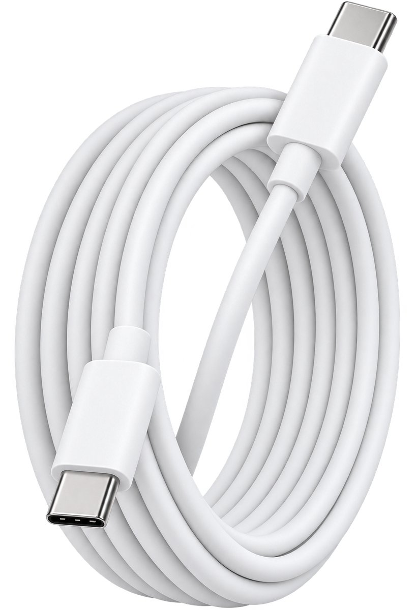 Belanor USB C kabel - 60W - USB C naar USB C - USB C kabels - 1 meter - Snellader - USB C Oplader - Wit