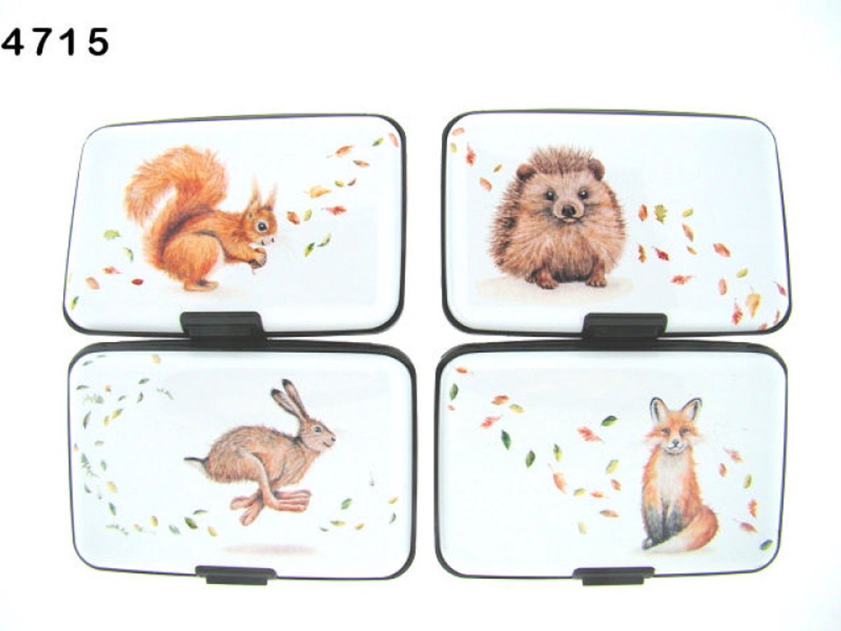 Creditcardhouder bosdieren assorti, 11 × 7,5 × 2 cm LEVERING PER STUK